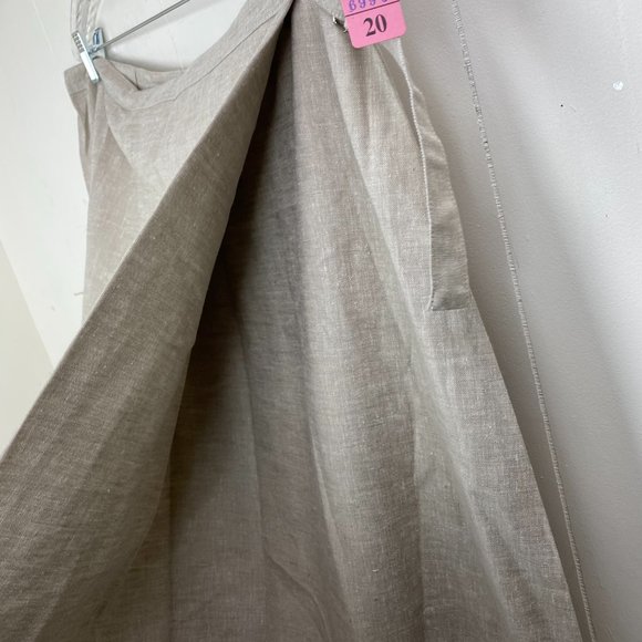 NWT Orvis Tan Faux Wrap Skirt Linen Blend - Picture 3 of 5